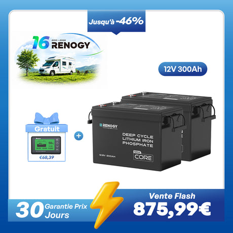 Core Mini - 12,8V 300Ah Batterie Lithium avec BMS, Puissante mais Compacte, Camping-Car, Fourgon et Bateau