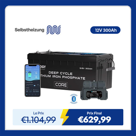 Renogy Core – Batterie Lithium Fer Phosphate 12,8V 300Ah Auto-Chauffage