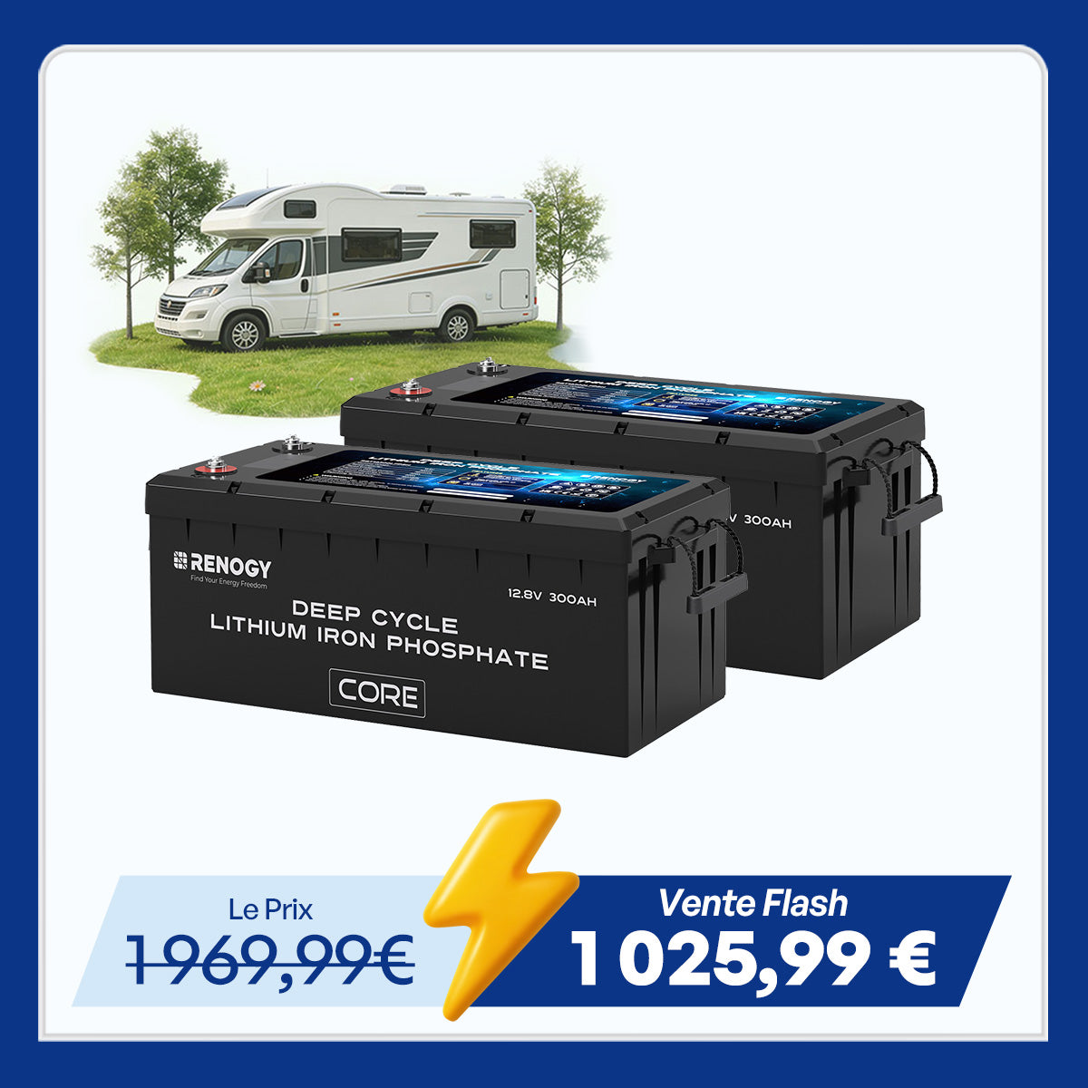 Core – 12,8V 300Ah Batterie Lithium Auto-Chauffage