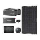 5,12Kwh Kits Système | 12,8V 2×200Ah Pro Batterie Lithium Smart, 3x200W Panneau Solaire