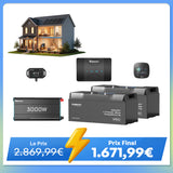 5,12Kwh Kits Système | 12,8V 2×200Ah Pro Batterie Lithium Smart, 3x200W Panneau Solaire