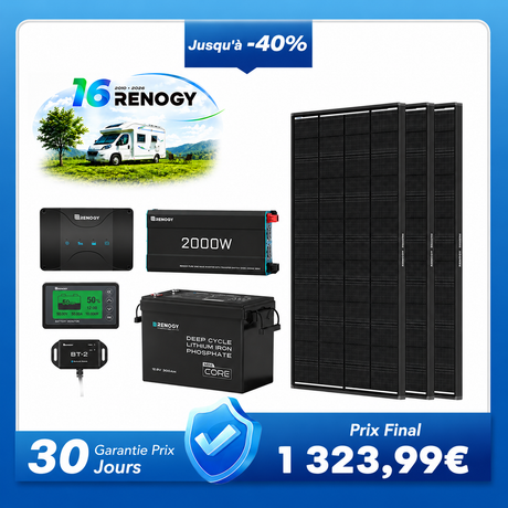 3,84 kWh Kit Énergie Camping-Car | Panneau Solaire 600W & 300Ah Batterie Lithium