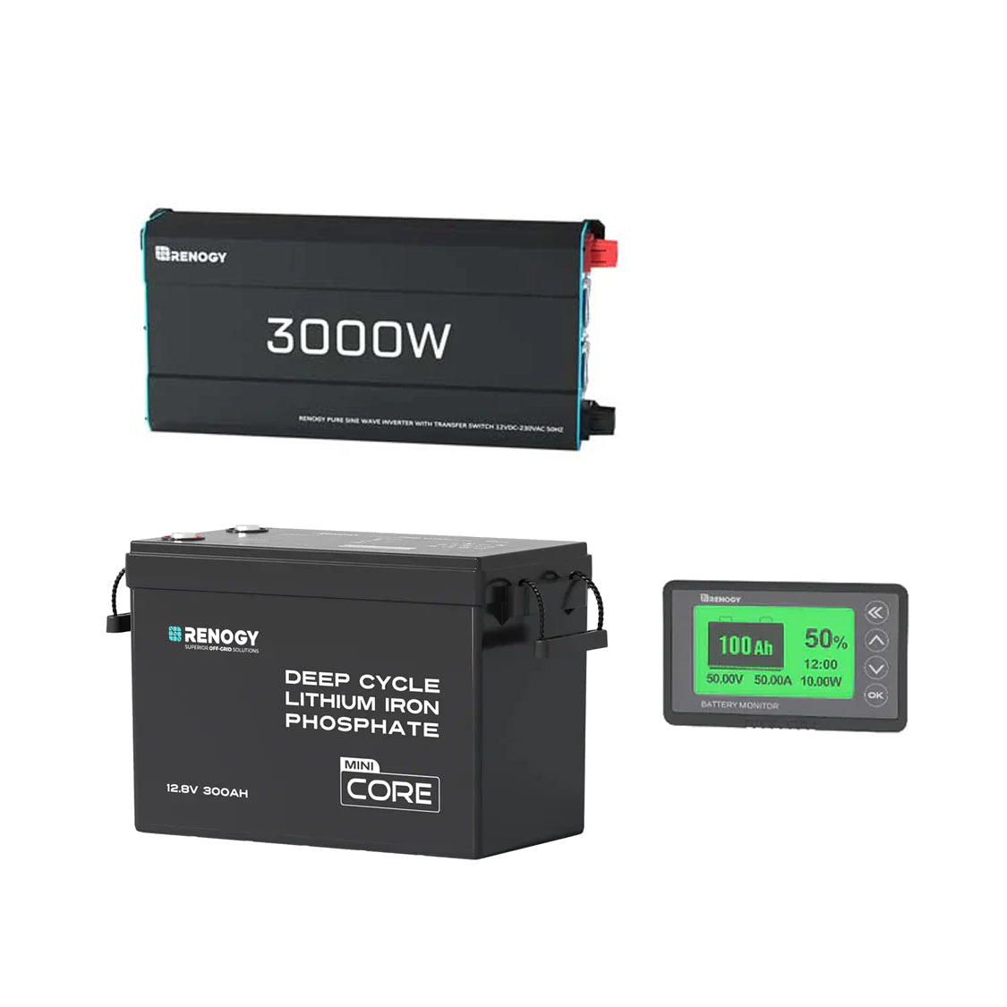 3,84kWh Kits Système Autonome | Batteries LiFePO4 300Ah, Onduleur Solaire 3000W, Idéal pour Camping-car et Sites Isolés