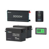 7,68 kWh Kit de Système Solaire Complet – 2* Batteries Lithium 300 Ah, Onduleur Solaire 3000 W