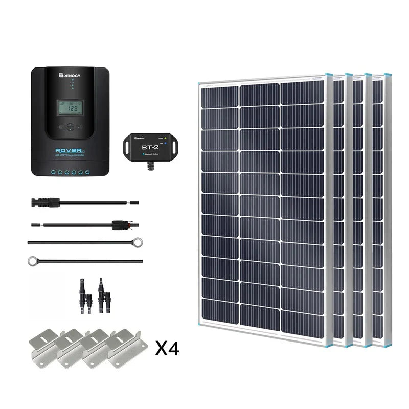 12V 400W Kit Premium Panneau Solaire avec Rover 40A MPPT Chargeur pour Camping-car, Bateau et Off Grid
