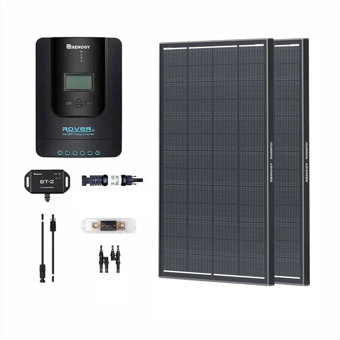 12V/24V 400W Premium Kit ShadowFlux Panneau Solaire avec Rover 40A MPPT Chargeur pour Camping-car et Off Grid