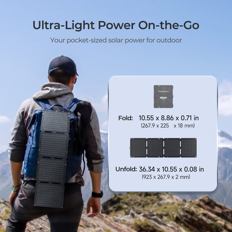30W Panneau Solaire Portable, Adapté à l'Alimentation Téléphone Directement