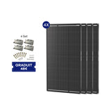 5,12Kwh Kits Système | 12,8V 2×200Ah Pro Batterie Lithium Smart, 3x200W Panneau Solaire