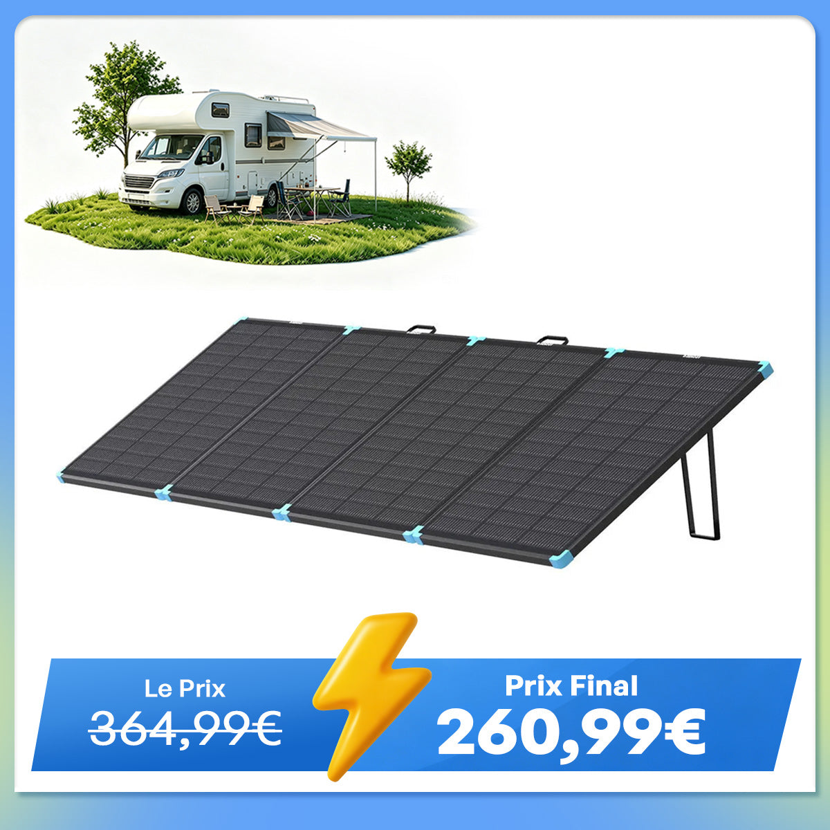 12V 400W Valise Solaire Portable - Légère et Puissante