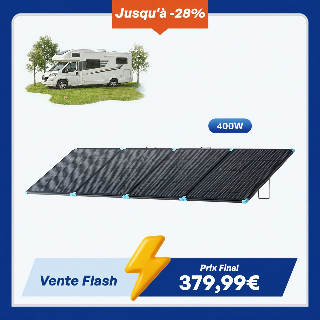 12V 400W Valise Solaire Portable - Légère et Puissante
