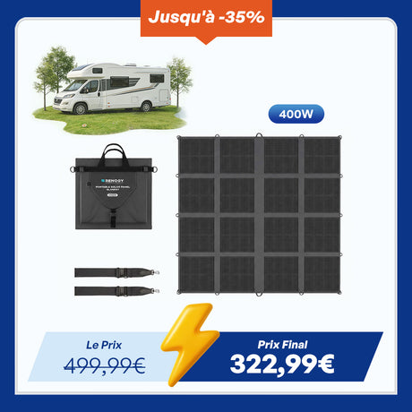 12V 400W Panneau Solaire Pliable Nomade Camping-car